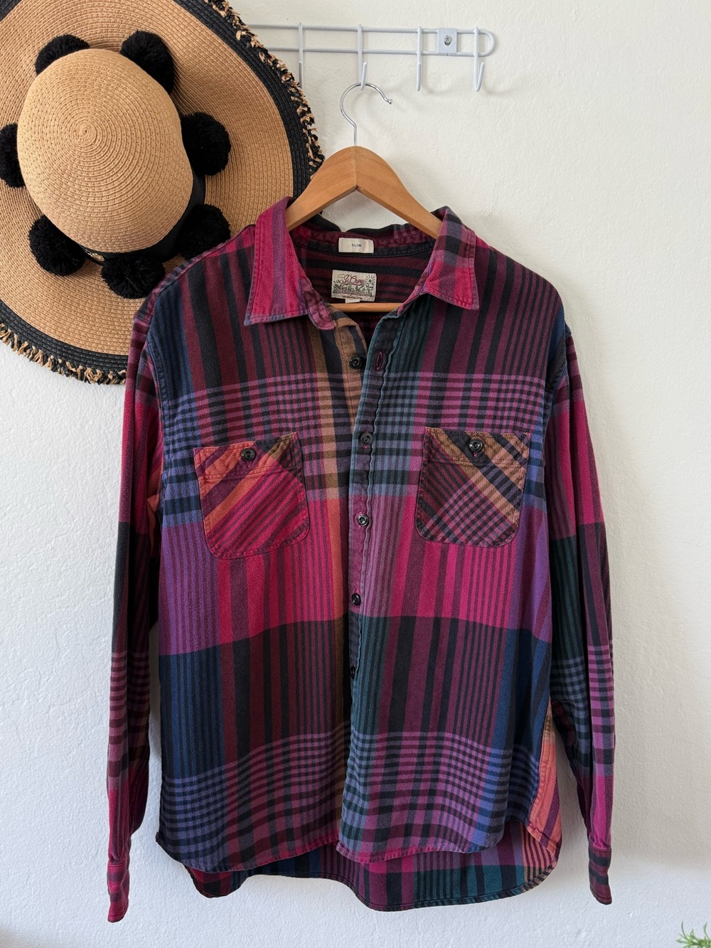 J. Crew Mid-Weight Flannel Regenerative Cotton Button Down Shirt Slim Fit SZ XL